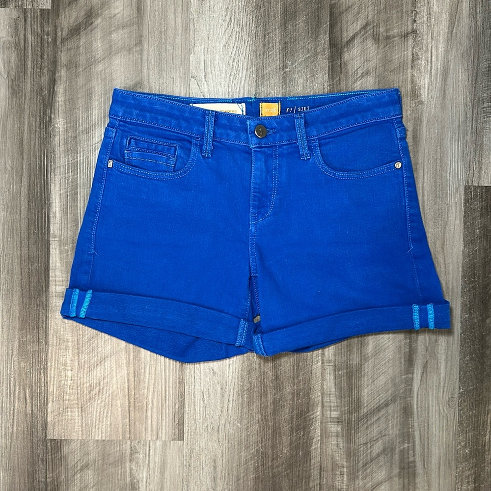 Pilcro and the Letterpress Royal Blue Rolled Hem Jean Shorts